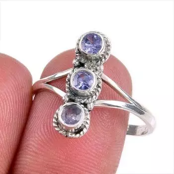 Natural Tanzanite Gemstone 925 Solid Sterling Silver Jewelry Ring Size 10 T1A25