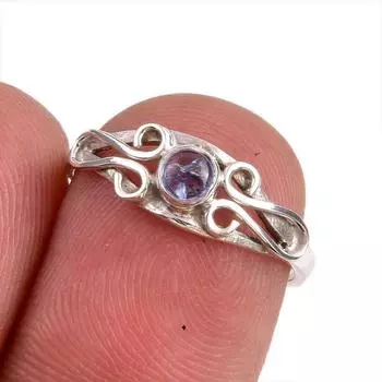 Natural Tanzanite Gemstone 925 Solid Sterling Silver Jewelry Ring Size 6 J1S19