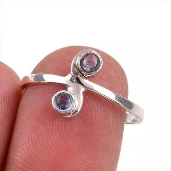 Natural Tanzanite Gemstone 925 Solid Sterling Silver Jewelry Ring Size 8 L4V12