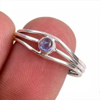 Natural Tanzanite Gemstone 925 Solid Sterling Silver Jewelry Ring Size 8.5 j8M03