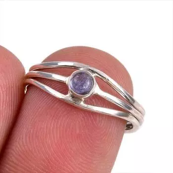 Natural Tanzanite Gemstone 925 Solid Sterling Silver Jewelry Ring Size 6.5 U8H47