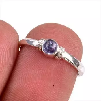 Natural Tanzanite Gemstone 925 Solid Sterling Silver Jewelry Ring Size 6 H7J22