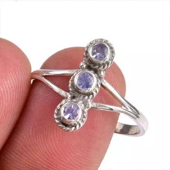 Natural Tanzanite Gemstone 925 Solid Sterling Silver Jewelry Ring Size 10 z1e40