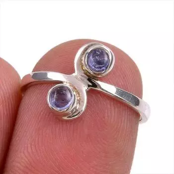 Natural Tanzanite Gemstone 925 Solid Sterling Silver Jewelry Ring Size 6 l5g23