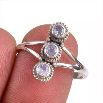 Natural Tanzanite Gemstone 925 Solid Sterling Silver Jewelry Ring Size 9 n7n10