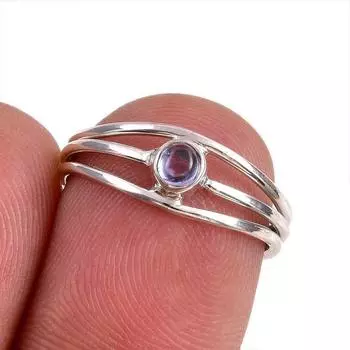 Natural Tanzanite Gemstone 925 Solid Sterling Silver Jewelry Ring Size 5.5 m5E76