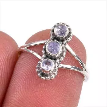 Natural Tanzanite Gemstone 925 Solid Sterling Silver Jewelry Ring Size 6 U2d98