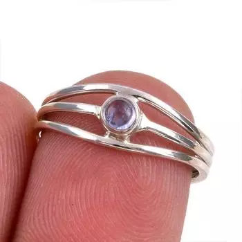 Natural Tanzanite Gemstone 925 Solid Sterling Silver Jewelry Ring Size 5.5 z2q13