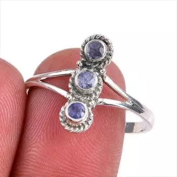 Natural Tanzanite Gemstone 925 Solid Sterling Silver Jewelry Ring Size 10.5 t8o51