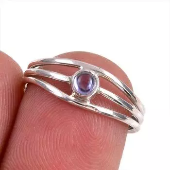 Natural Tanzanite Gemstone 925 Solid Sterling Silver Jewelry Ring Size 5.5 s5f24