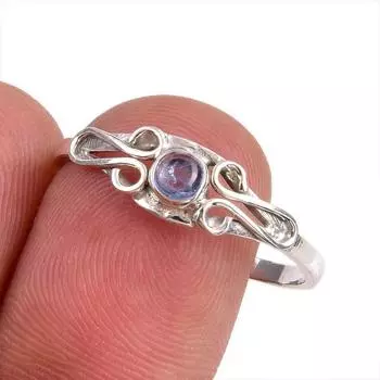 Natural Tanzanite Gemstone 925 Solid Sterling Silver Jewelry Ring Size 10 z9o51