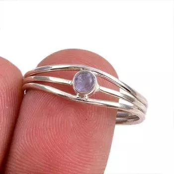Natural Tanzanite Gemstone 925 Solid Sterling Silver Jewelry Ring Size 9.5 M1J66