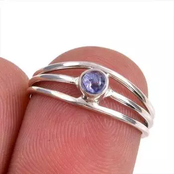 Natural Tanzanite Gemstone 925 Solid Sterling Silver Jewelry Ring Size 5.5 G1W66