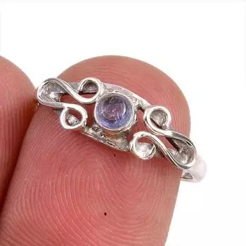 Natural Tanzanite Gemstone 925 Solid Sterling Silver Jewelry Ring Size 6 U5i73