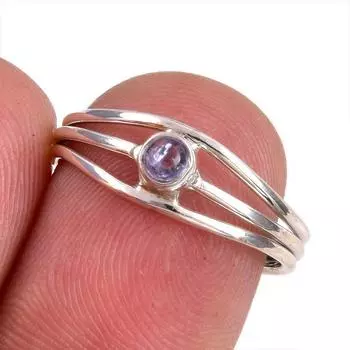Natural Tanzanite Gemstone 925 Solid Sterling Silver Jewelry Ring Size 6.5 m5M02