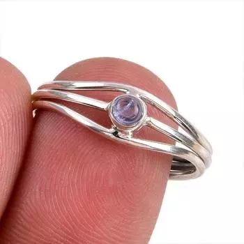Natural Tanzanite Gemstone 925 Solid Sterling Silver Jewelry Ring Size 8.5 a3t21