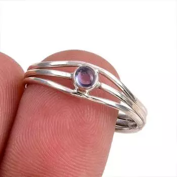 Natural Tanzanite Gemstone 925 Solid Sterling Silver Jewelry Ring Size 9 B0B55