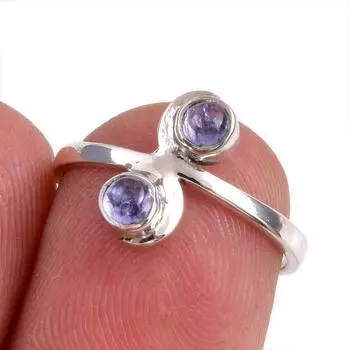 Natural Tanzanite Gemstone 925 Solid Sterling Silver Jewelry Ring Size 5.5 z0o90