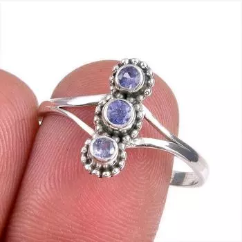 Natural Tanzanite Gemstone 925 Solid Sterling Silver Jewelry Ring Size 10 d2N01