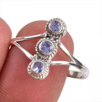 Natural Tanzanite Gemstone 925 Solid Sterling Silver Jewelry Ring Size 10 O8a90