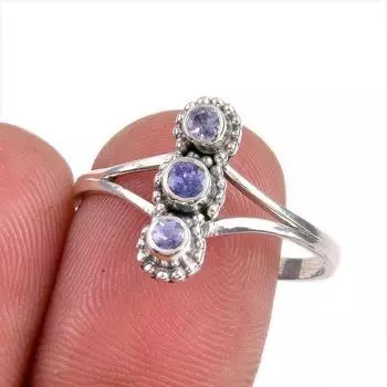 Natural Tanzanite Gemstone 925 Solid Sterling Silver Jewelry Ring Size 10 B4P92