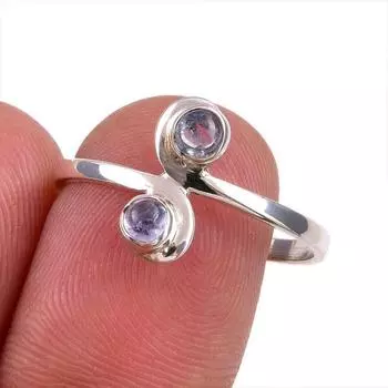 Natural Tanzanite Gemstone 925 Solid Sterling Silver Jewelry Ring Size 9 u2B46