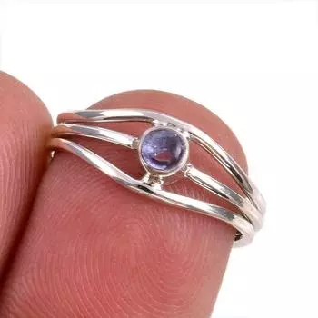 Natural Tanzanite Gemstone 925 Solid Sterling Silver Jewelry Ring Size 5.5 n6p51