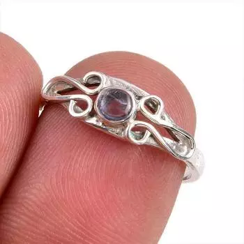 Natural Tanzanite Gemstone 925 Solid Sterling Silver Jewelry Ring Size 6.5 H7e92