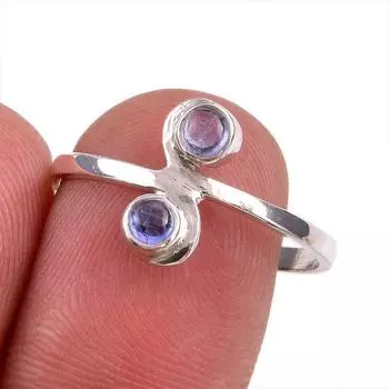 Natural Tanzanite Gemstone 925 Solid Sterling Silver Jewelry Ring Size 9 l3h02