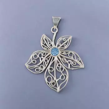 Natural Tanzanite Gemstone 925 Sterling Silver Jewelry Flower Pendant 2.29 CP-19-6