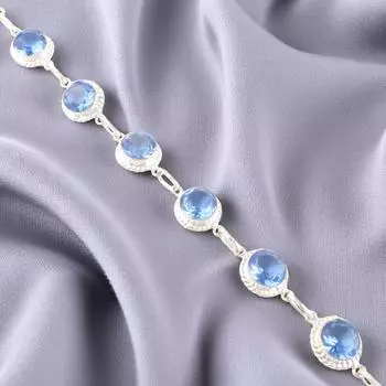 Natural Tanzanite Gemstone 925 Sterling Silver Jewelry Handmade Boho Bracelet 9 RB-8-3