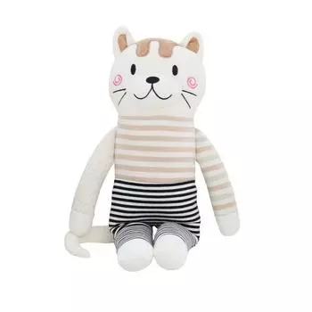 Natural Thought Clothing Meow Attachment Doll, Black + Brown, Korean baby products