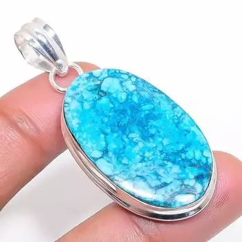 Natural Tibetan Turquoise 925 Sterling Silver Jewelry Pendant 2.09 l8c35