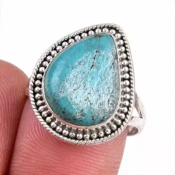 Natural Tibetan Turquoise Gemstone 925 Solid Sterling Silver Gift Ring S.8 L5k12