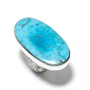 Natural Tibetan Turquoise Gemstone 925 Sterling Silver Gift Ring Size 7 K5Z73