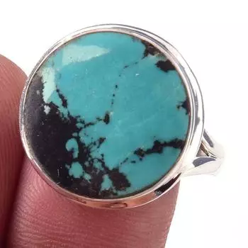 Natural Tibetan Turquoise Gemstone Handmade 925 Sterling Silver Ring S.10 t4F17