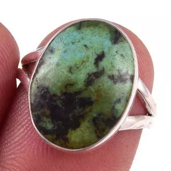Natural Tibetan Turquoise Gemstone Handmade 925 Sterling Silver Ring Size 6 P7A57
