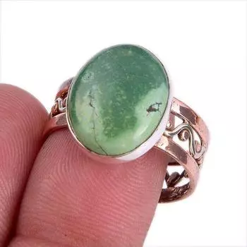 Natural Tibetan Turquoise Gemstone Two Tone 925 Sterling Silver Ring Size 5 m4n17