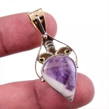 Natural Tiffany Stone 925 Solid Sterling Silver Gift TwoTone Pendant 1.75 I3Z31