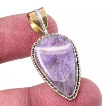 Natural Tiffany Stone 925 Solid Sterling Silver Gift TwoTone Pendant 1.50 a6B54