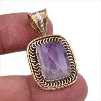 Natural Tiffany Stone 925 Solid Sterling Silver Gift TwoTone Pendant 1.50 f2m13