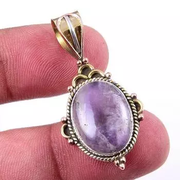 Natural Tiffany Stone 925 Solid Sterling Silver Gift TwoTone Pendant 1.50 k1S86