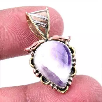 Natural Tiffany Stone 925 Solid Sterling Silver Gift TwoTone Pendant 1.25 v6q49