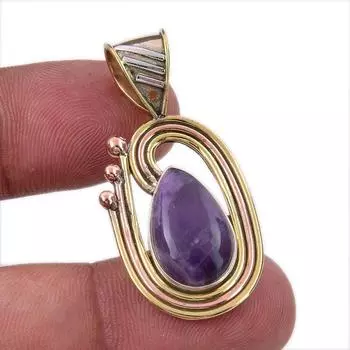 Natural Tiffany Stone 925 Solid Sterling Silver Gift TwoTone Pendant 1.50 k6f66