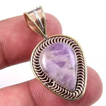 Natural Tiffany Stone 925 Solid Sterling Silver Gift TwoTone Pendant 1.50 d2B70