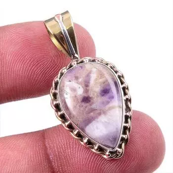 Natural Tiffany Stone 925 Solid Sterling Silver Gift TwoTone Pendant 1.25 I3J95