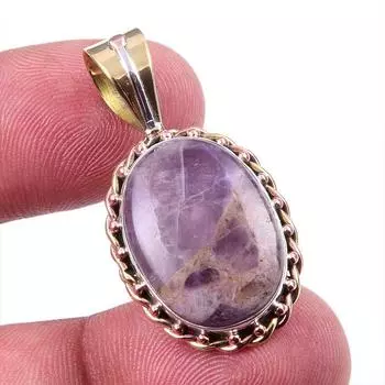 Natural Tiffany Stone 925 Solid Sterling Silver Gift TwoTone Pendant 1.25 m6y90