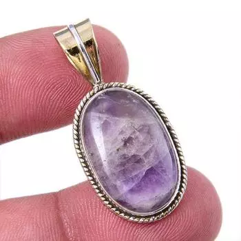Natural Tiffany Stone 925 Solid Sterling Silver Gift TwoTone Pendant 1.50 d7E13