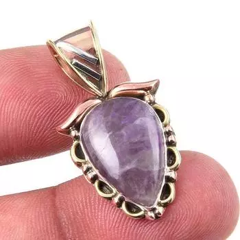 Natural Tiffany Stone 925 Solid Sterling Silver Gift TwoTone Pendant 1.25 N9U78