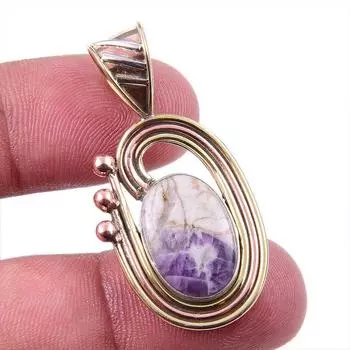Natural Tiffany Stone 925 Solid Sterling Silver Gift TwoTone Pendant 1.50 d0B42